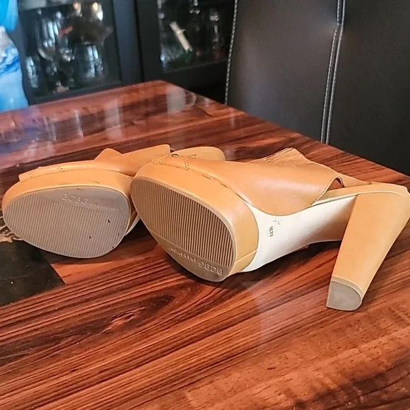 BCBGeneration Tan Leather Mules - Picture 2 of 4